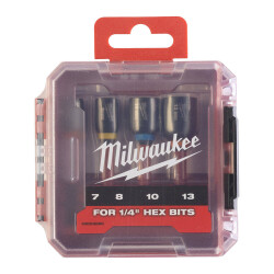 Milwaukee SHOCKWAVE Manyetik Lokma Uç Seti 4 Parça 7-8-10-13 mm 4932492445 - Milwaukee