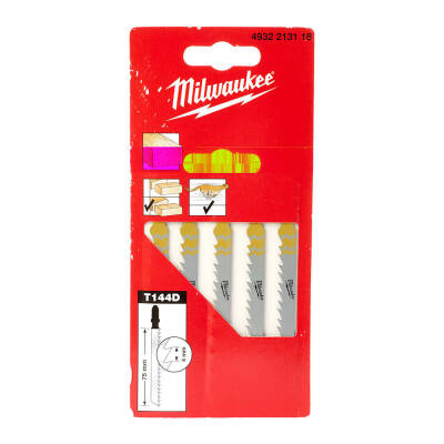 Milwaukee T144D Hızlı Kesim Ahşap Dekupaj Testere Bıçağı 75 mm 5'li 4932213116 - 1