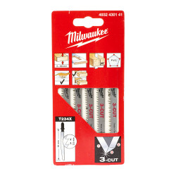 Milwaukee T234X 3-Cut Hızlı ve Temiz Ahşap Dekupaj Testere Bıçağı 91 mm 5'li 4932430141 - Milwaukee