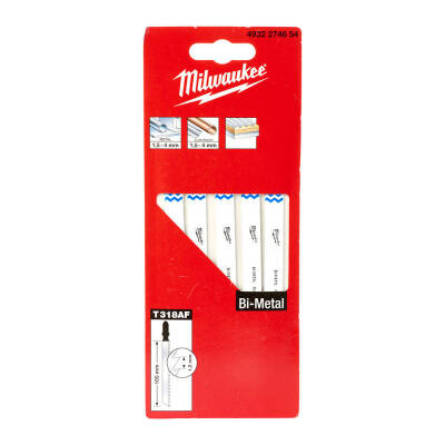 Milwaukee T318AF Çok Amaçlı Bi-Metal Dekupaj Testere Bıçağı 105 mm 5'li 4932274654 - 1