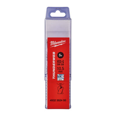 Milwaukee THUNDERWEB HSS-G Metal Matkap Ucu 10,5 x 133 mm 5'li 4932352400 - 1