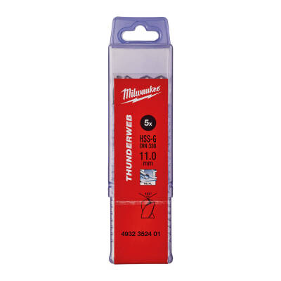 Milwaukee THUNDERWEB HSS-G Metal Matkap Ucu 11 x 142 mm 5'li 4932352401 - 1