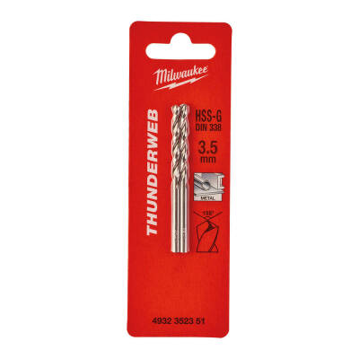 Milwaukee THUNDERWEB HSS-G Metal Matkap Ucu 3,5 x 70 mm 2'li 4932352351 - 1
