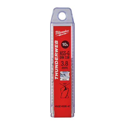 Milwaukee THUNDERWEB HSS-G Metal Matkap Ucu 3,8 x 75 mm 10'lu 4932430547 - 1