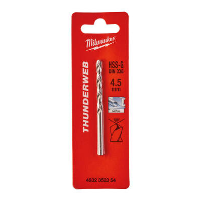 Milwaukee THUNDERWEB HSS-G Metal Matkap Ucu 4,5 x 80 mm 4932352354 - 1