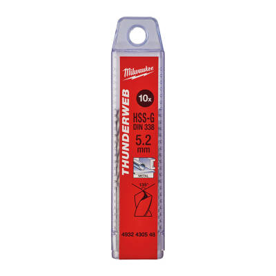 Milwaukee THUNDERWEB HSS-G Metal Matkap Ucu 5,2 x 86 mm 10'lu 4932430548 - 1