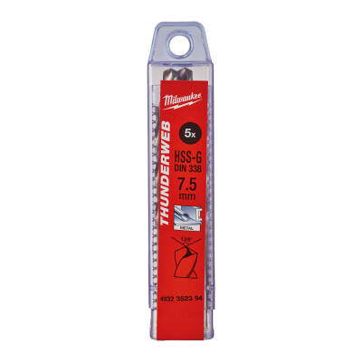 Milwaukee THUNDERWEB HSS-G Metal Matkap Ucu 7,5 x 109 mm 5'li 4932352394 - 1
