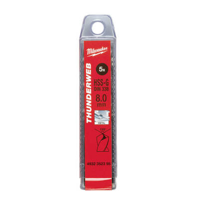 Milwaukee THUNDERWEB HSS-G Metal Matkap Ucu 8 x 117 mm 5'li 4932352395 - 2