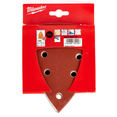 Milwaukee Titreşimli Zımpara Kağıdı 100 x 147 mm 180 Kum 10'lu 4932355143 - 1
