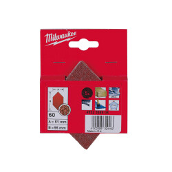 Milwaukee Titreşimli Zımpara Kağıdı 51 x 95 mm 60 Kum 5'li 4932358508 - Milwaukee