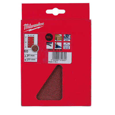 Milwaukee Titreşimli Zımpara Kağıdı 80 x 133 mm 60 Kum 10'lu 4932351666 - 2