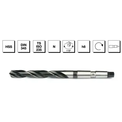 MTE HSS Mors Konik Saplı Matkap Ucu DIN 345 21-32 mm - 1