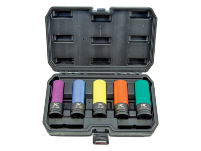 NT Tools 1/2 inç CrMo Renkli Uzun Lokma Seti 5 Parça 15-22 mm NDSET12C - 1