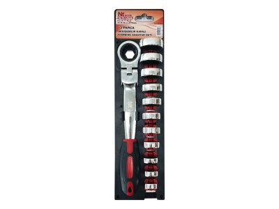NT Tools Değişebilir Kafalı Mafsallı Kombine Anahtar Seti 13 Parça 8-19 mm NCTA13KAS - 1