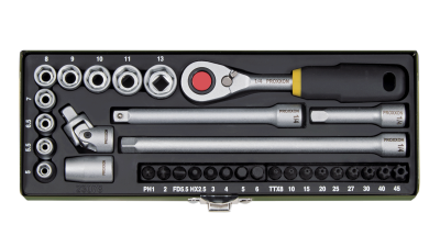 Proxxon 23078 1/4 inç Lokma ve Bits Takımı 32 Parça - 1