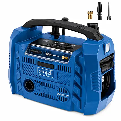 Scheppach AIRFORCE 6 Hibrit Kompresör 10,3 Bar AC / 20 V Akü / 12 V - 1