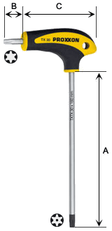 Proxxon T Saplı Torx Allen Anahtar T20 - 1